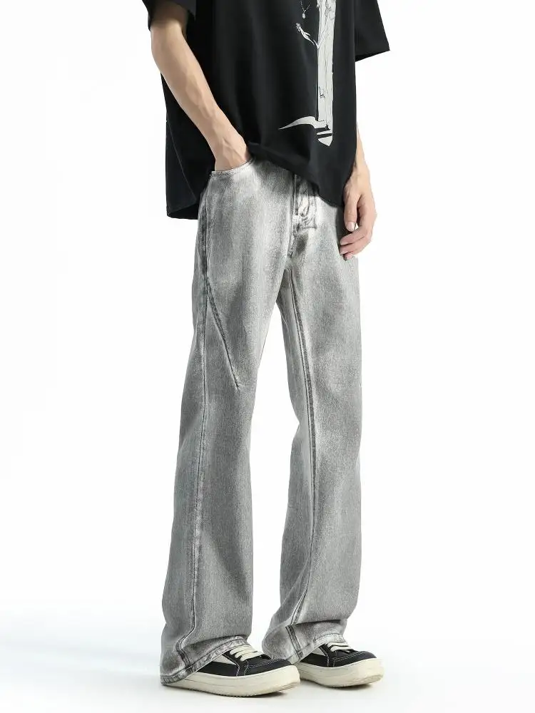 

Men's Loose Straight Leg Thin Denim Jeans High Street Sle Casual Long Trousers Autumn Collection Faionable Wear Resistant