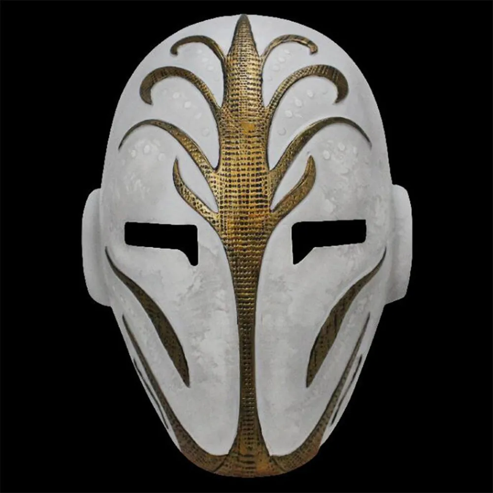 

Jedi Fallen Samurai Mask Halloween Makeup Ball Party Mask Role Play Prop Resin - White