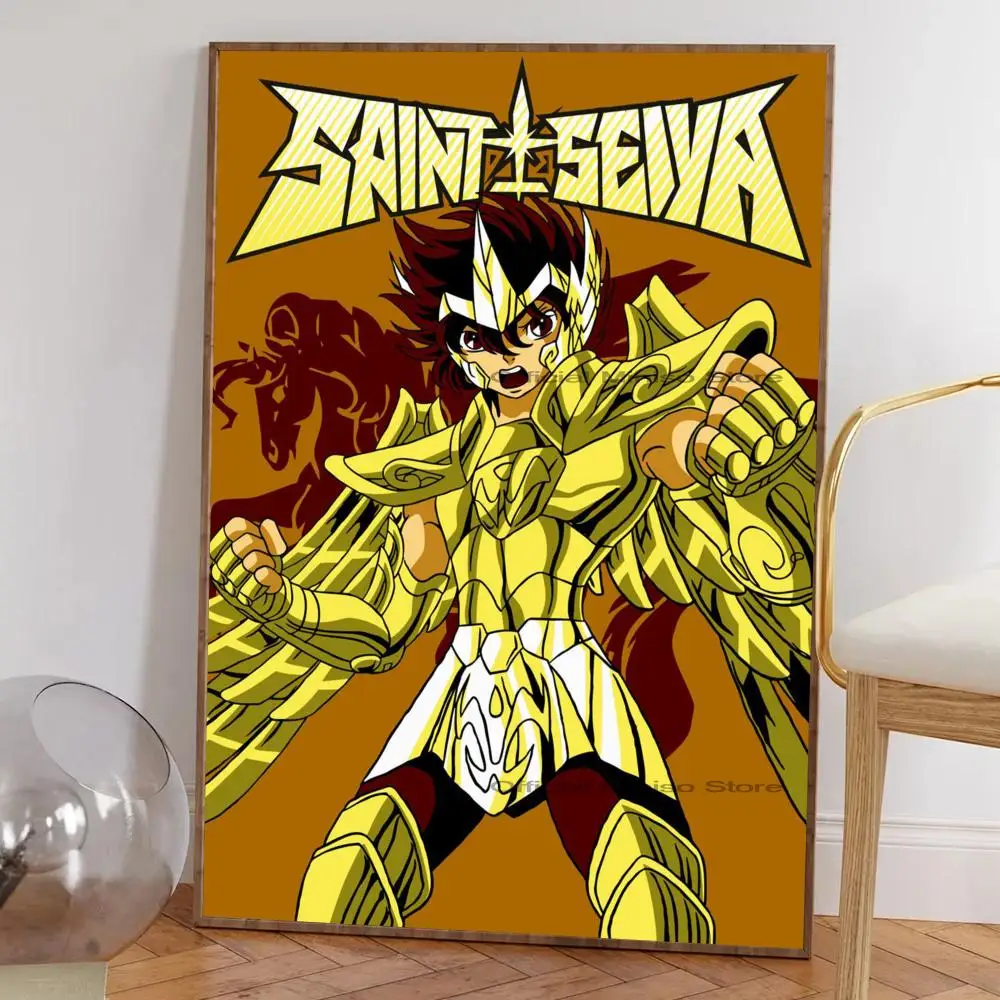 1 sztuka Saint Seiya klasyczne plakat Anime samoprzylepne wodoodporne papierowa naklejka kawiarnia Bar dekoracja ścienna do pokoju