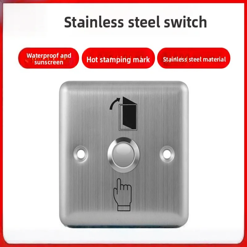 86 Type Stainless Steel Self Resetting Switch Power Panel Waterproof Concealed Access Control Switch With Night Led Indicator Li