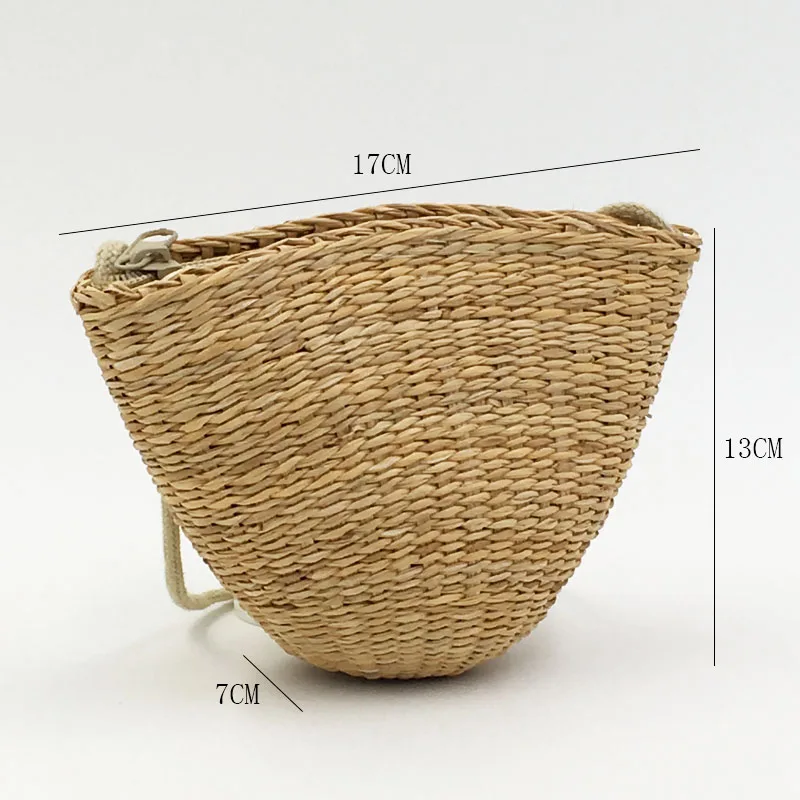 Rattan Woven Mini Women\'s Shoulder Bag Handmade Straw Bag Bohemian Summer Beach Bag Girls Crossbody Bags Female Messenger Bag