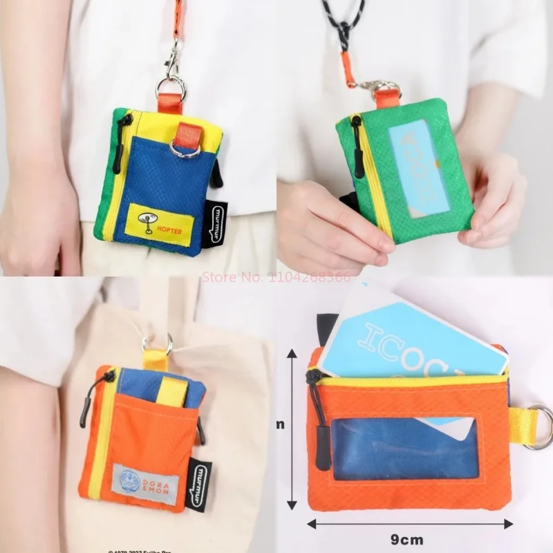 Kawaii Doraemon Oxford cloth Ins Style Mini Neck Lanyard Wallet Card Holder Key Pouch Crossbody Small Hanging School Daily Bag view 5