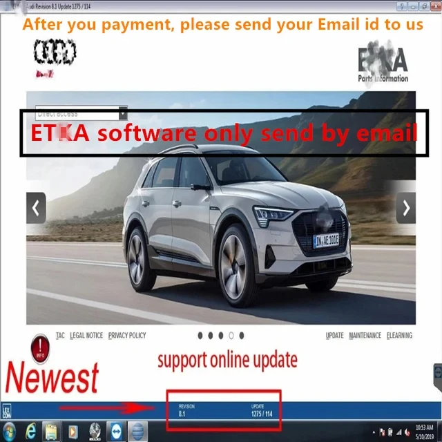 ETKA 8.3 ET/ K 8.5 소프트웨어가 포함된 새로운 ELSAWIN 6.0 최대 2024 그룹 차량 V-W 25gb HDD용 A-udi용 전자 부품 카탈로그