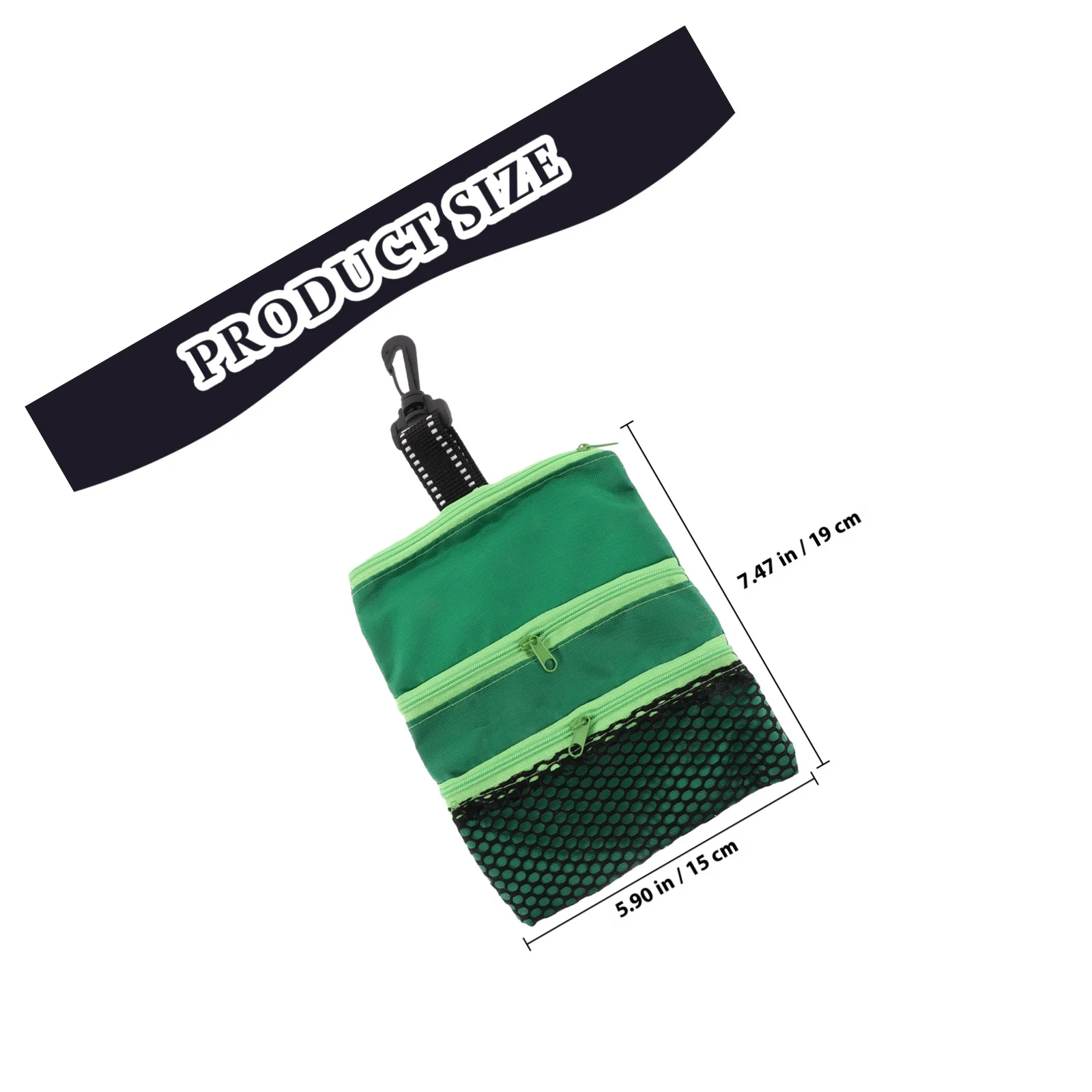 2Pcs Golf Ball Storage Bag Tee Pouch Kit Lightweight Durable Zipper Closure Mountaineering Buckles Accessories