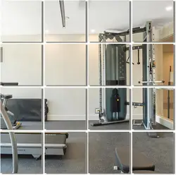 4/8PCS 35x35cm Square Acrylic Mirror Wall Sticker Self Adhesive Wall Tile Reflection Mirror Decal Home Decor For Living Room