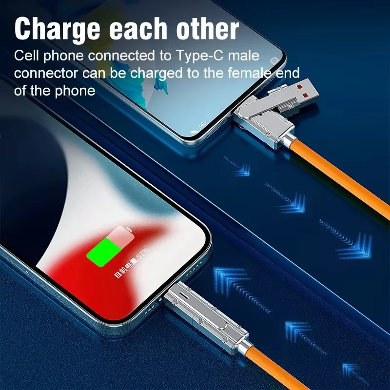 120W 4 in 1 USB C Lightning Cable PD Fast Charging Data Wire 5A USB Multi Charging Cord For iPhone 13 14 15 Samsung Xiaom Huawei