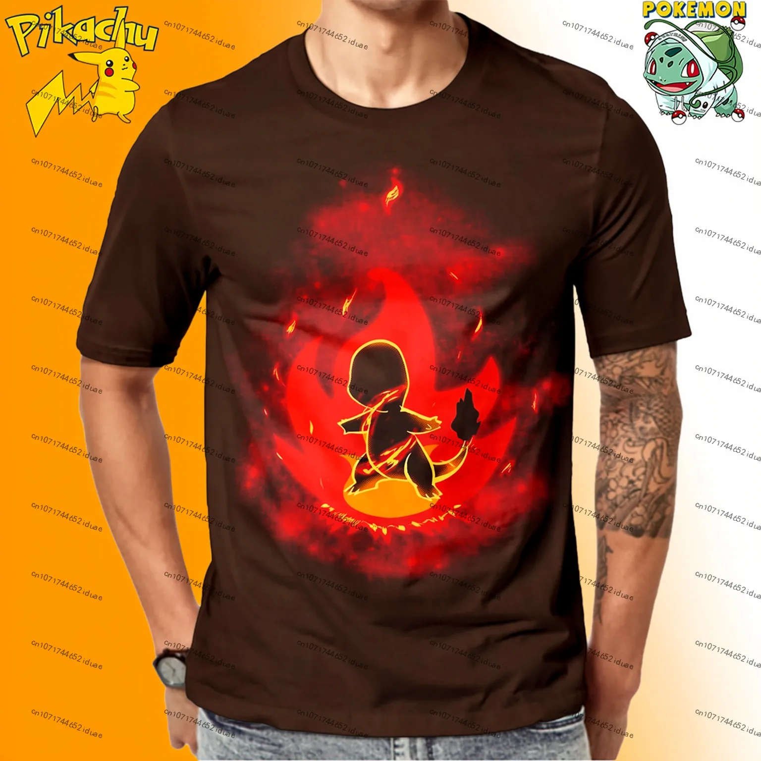 New Men's Pokemon Print T-Shirts Unisex Y2k T-shirt Harajuku Style Streetwear Man Clothes Oversize Anime Short Sleeve Summer Top view 4