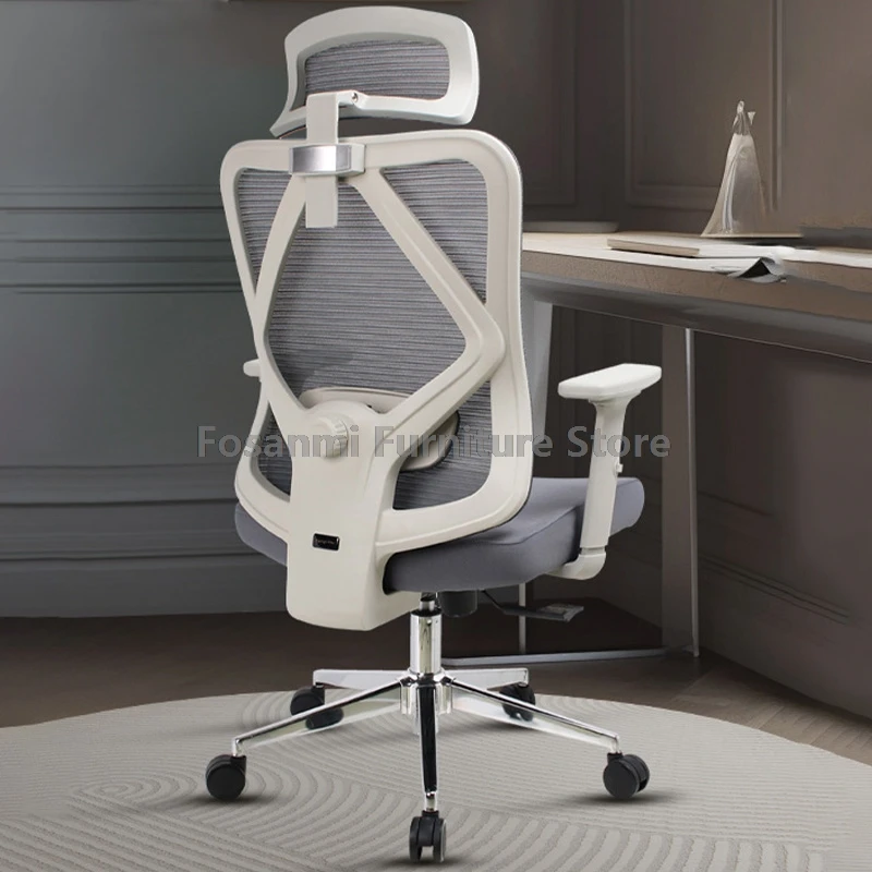 Cadeira de escritório ergonômica reclinável, encosto de cabeça ajustável, cadeira de mesa para casa, suporte lombar, cadeira de computador para jogos, gamer com apoio de braço