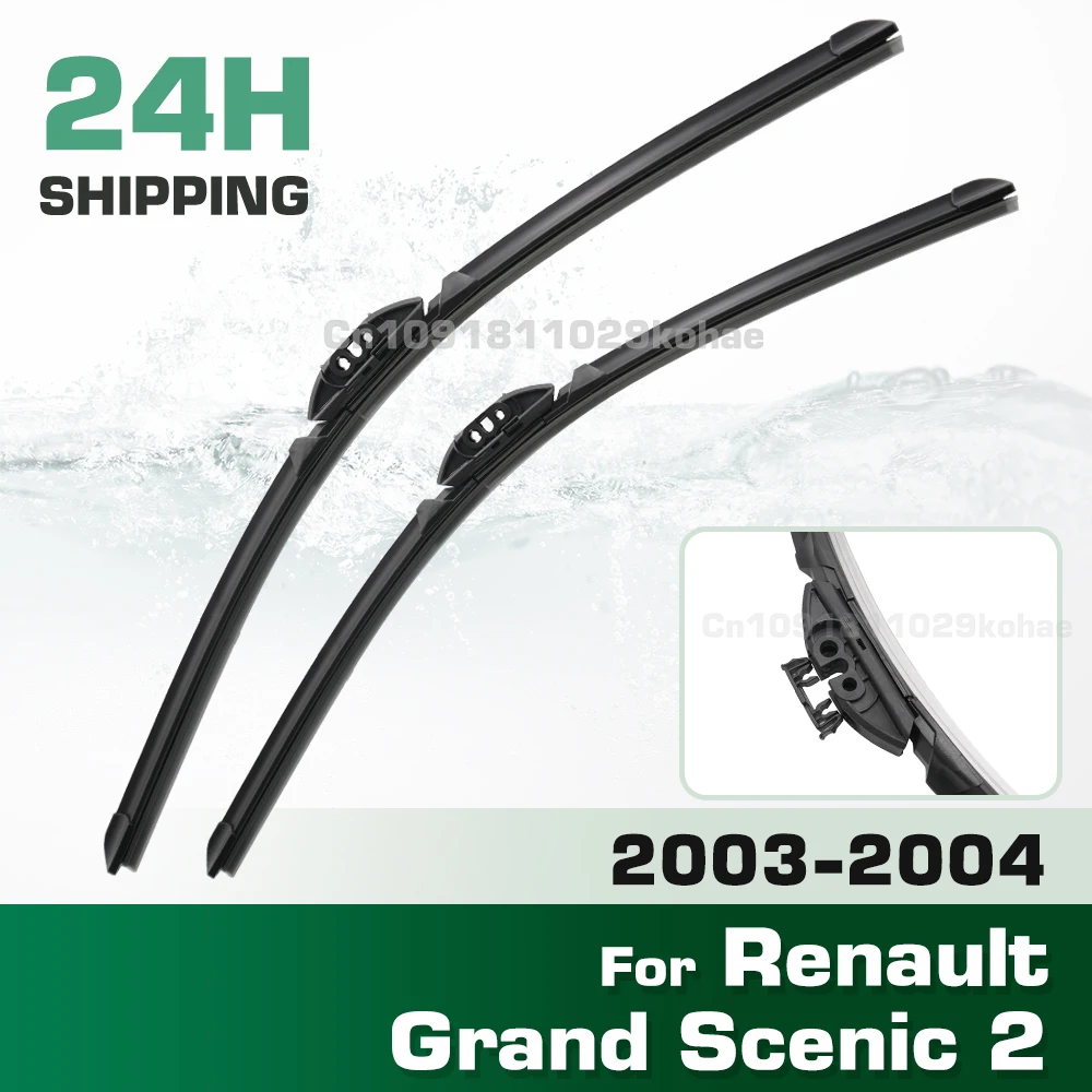 

GREATROAD Wiper LHD&RHD Front Wiper Blades Set For Renault Scenic II Grand Scenic II 2 2003 2004 Windshield Windscreen 26"+21"