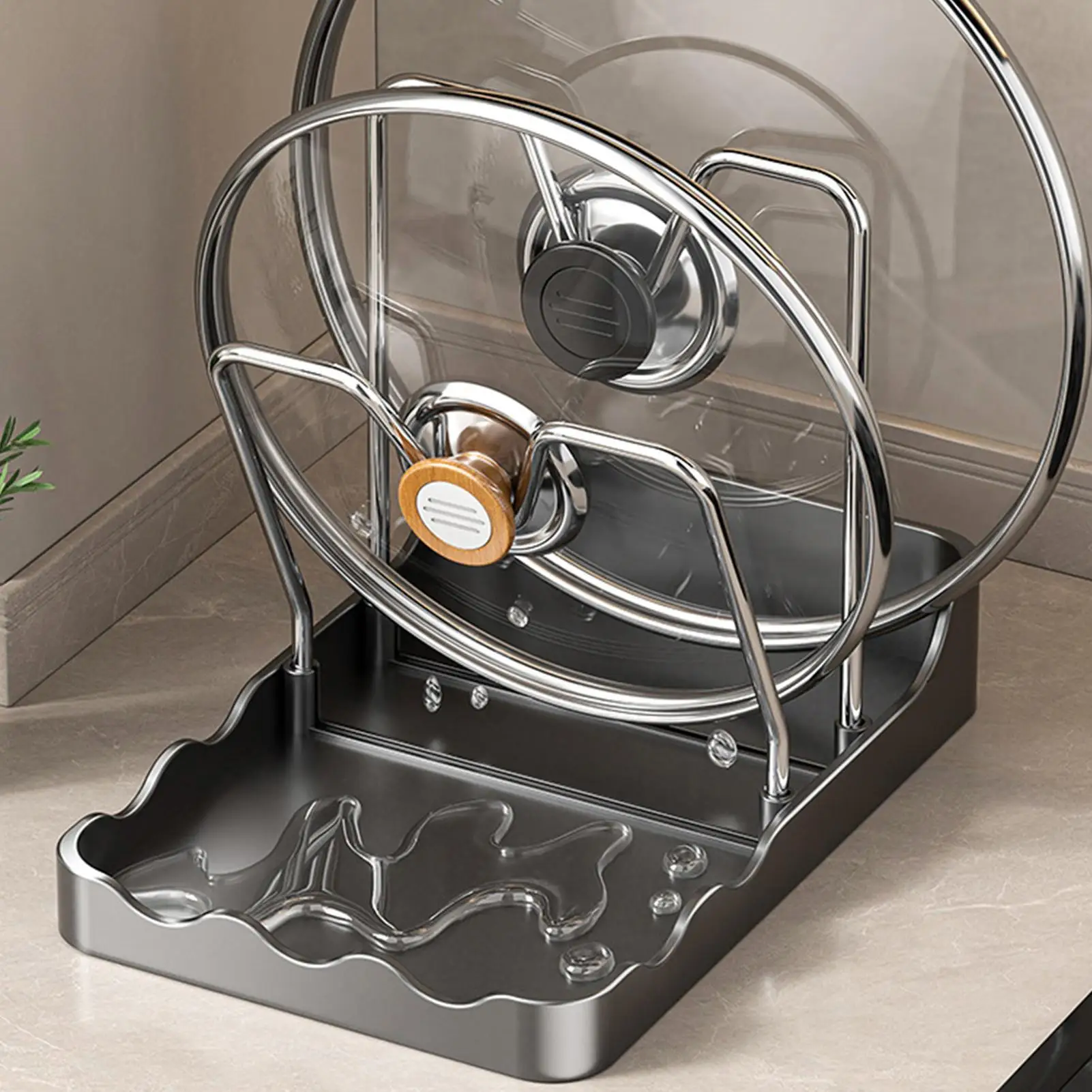 

Pan Lid Organizer Cutting Boards Rack Rustproof Stand Holder Pot Lid Organization Shelves For Dishes Home Cookware