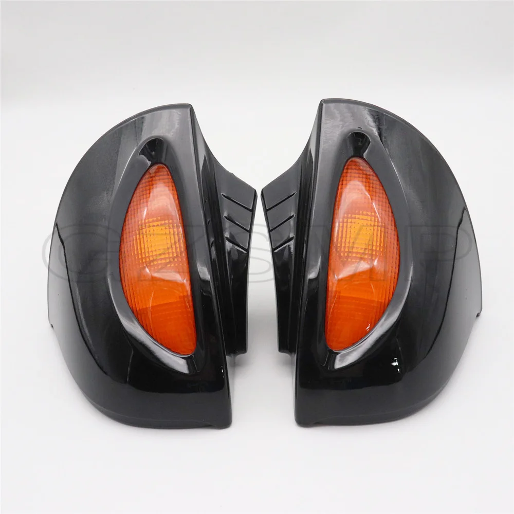 Fit for BMW R1100 RT R1100 RTP R1150 RT  Motorcycle Rearview Side Mirrors Amber Turn Signal Gloss Black