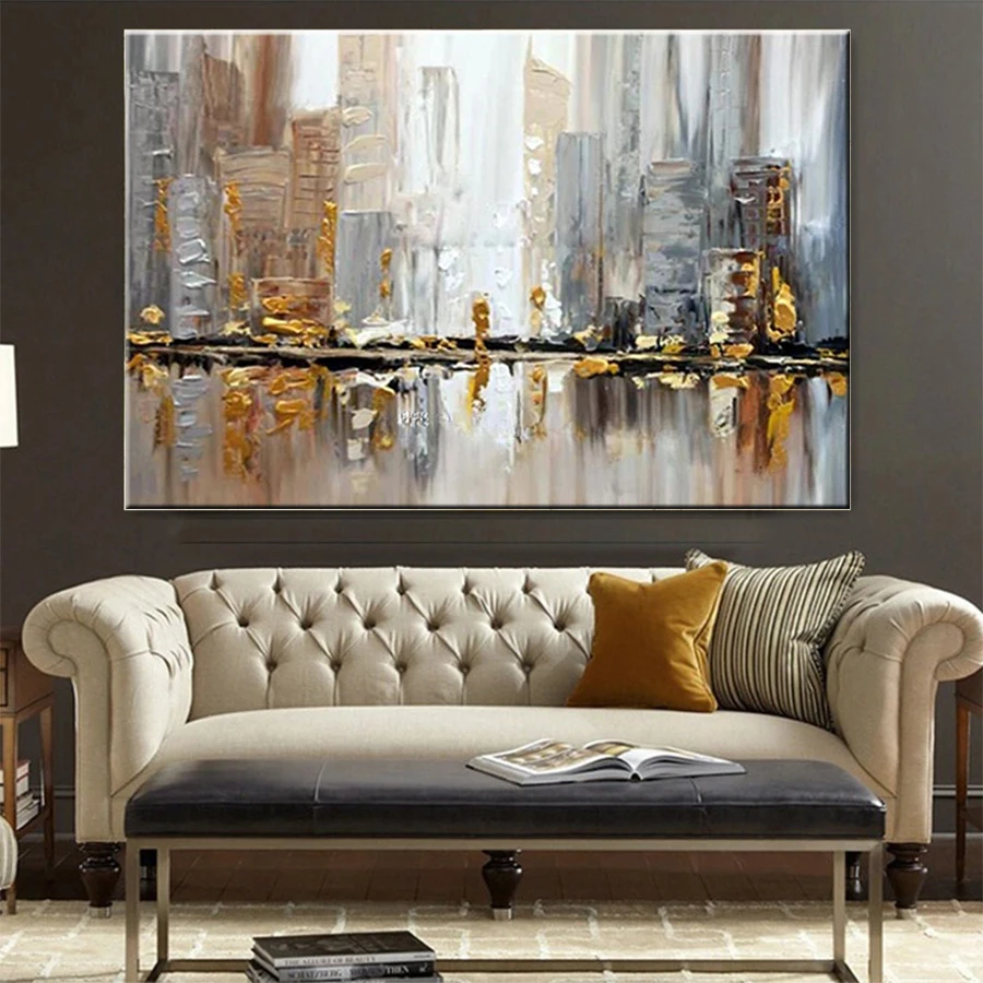 Diamant-Malerei, moderne abstrakte Kunst, städtische Architektur, Landschaft, voller Bohrer, DIY, Diamant-Stickerei, Mosaik, Heimdekoration