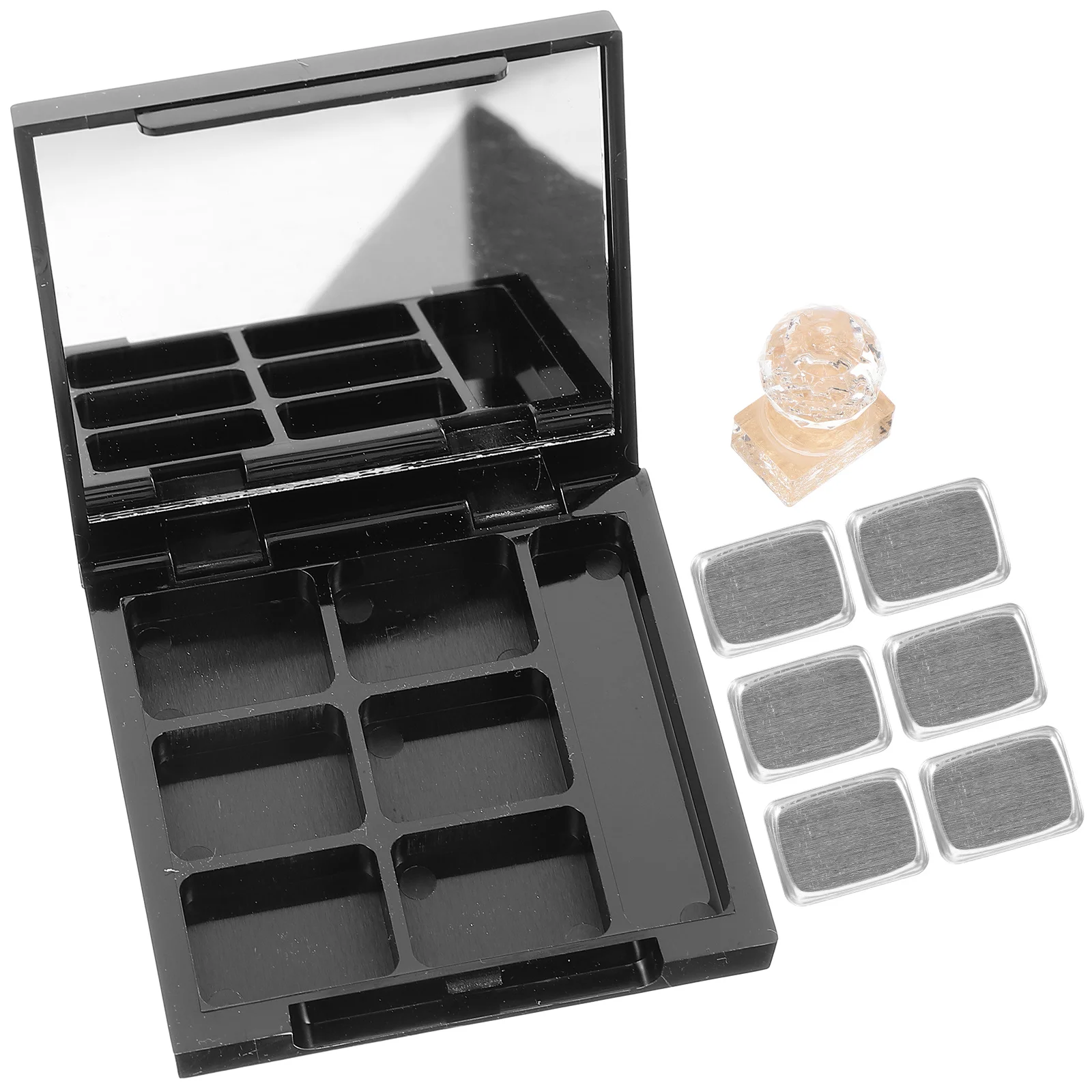 

1Set Empty Eyeshadow Container 9-Grid Compact DIY Refillable Holder for Eyeshadow Blush Highlighter Travel Gift