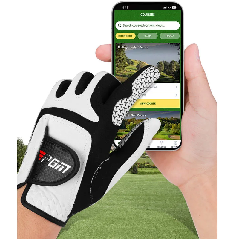 PGM Professional Golf Gloves Microfiber Cloth Fabric Breathable Non-Slip Club Swing Putting Training Glove ST037