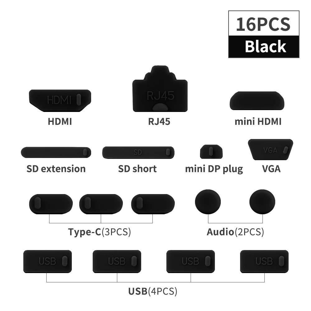 Notebook Staub Stecker USB Typ C HDMI Schnittstelle Staub Schutz Abdeckung Staubdicht Stopper Für Laptop Zubehör Anti-Staub Kappen set