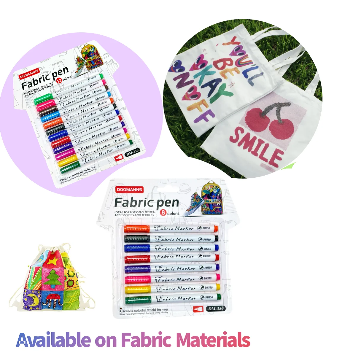 8/12 قطعة قلم قماش، مثالي للاستخدام على القماش والإكسسوارات والمنسوجات، تي شيرت DIY، حقيبة الظهر، الأحذية