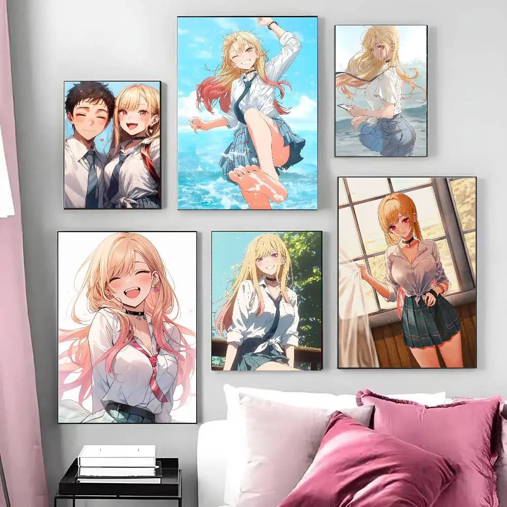 Marin Kitagawa Anime-Poster, Wohnzimmer, Bar, Café, hochwertiges Leinwandgemälde im Vintage-Stil, Comics-Gemälde, Kunst, Heimwanddekoration, Bild