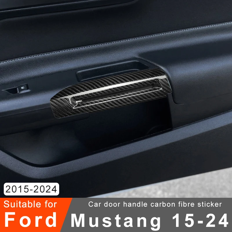 For Ford Mustang 2015-2024 Car Interior Door Handle Decorative Stickers Car Interior Carbon Fiber Modification Accessories