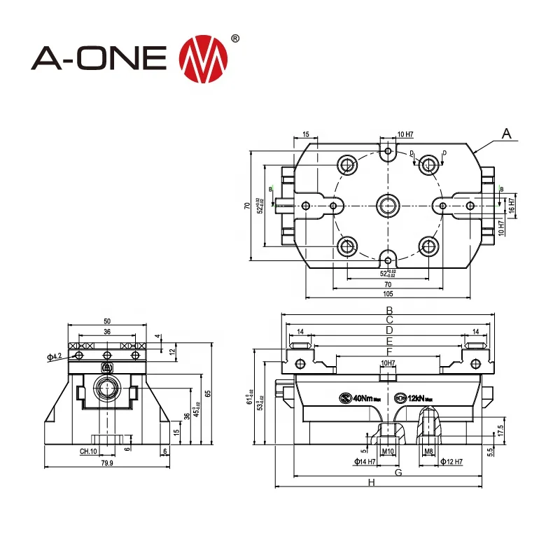 A-ONE Gerardi 5 Axis CNC Machine Vise Multitasking Vise 3A-110519