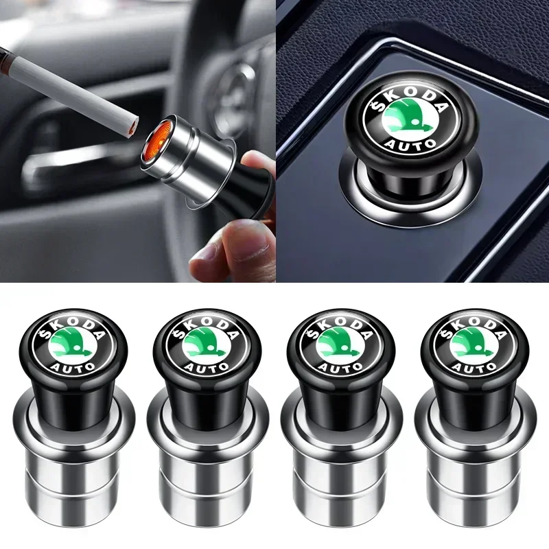 Металлическая Автомобильная ветрозащитная портативная беспламенная Зажигалка для Skoda Octavia Rapid Kodiaq, превосходная производная Karoq Fabia Kamiq