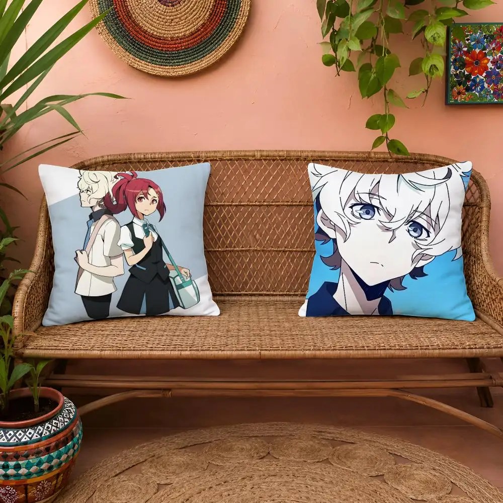 Anime K-Kiznaiver Cushion Cover 1pc Square Pillow Cover Soft Plush Fabric Removable Washable Sofa Chair Bed Decoration