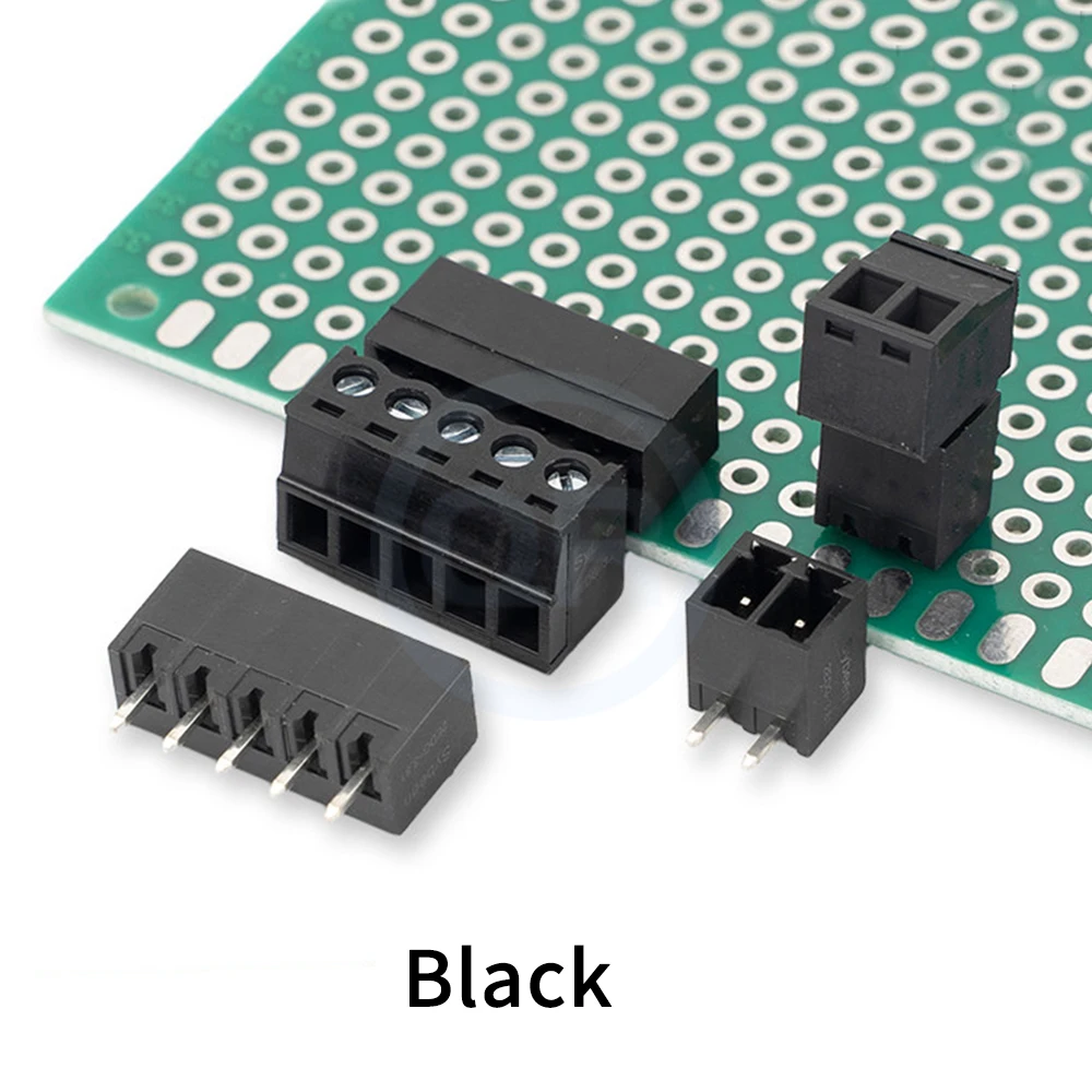 (10 Sets) KF 2EDGK + 2EDGVC 2EDGRC 3.5mm 3.81mm Plug and Socket 2EDG 3.5 3.81 Black Orange Plug-in PCB Terminal Block 15EDGK V R