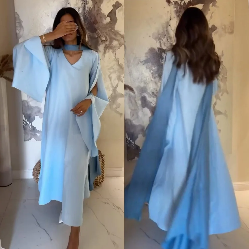 Prom Dress Saudi Arabia Jersey Draped Ruffles  A-line High Collar Bespoke Occasion Gown Long Sleeve Dresses