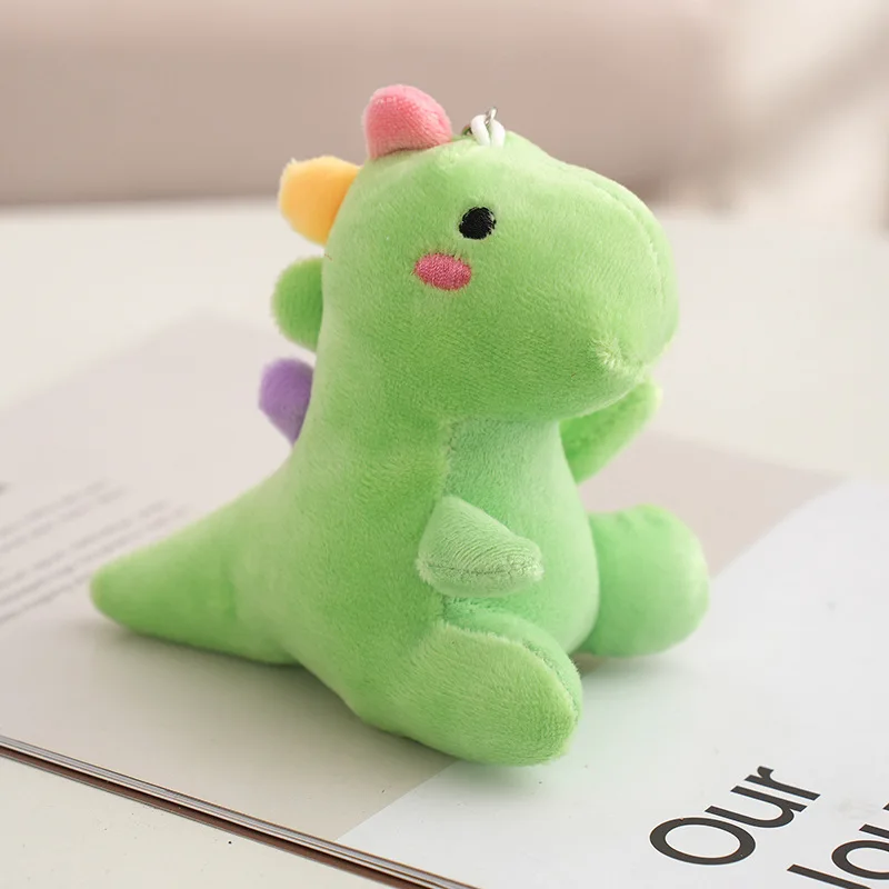 12CM Cartoon Dinosaur Plush Toy Ornaments Keychain Doll Bag Keychain Plush Toy Car Bag Decoration Girl Holiday Christmas Gift