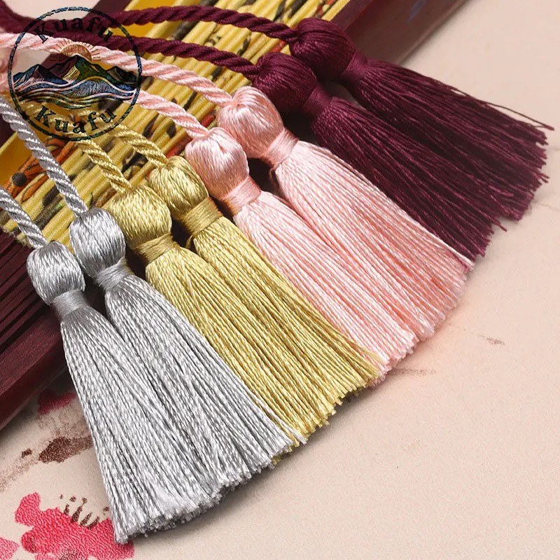 5PCS 54cm Long Rope Double Tassels Graduation Garments Silk Cord Tassel Fringe For DIY Crafts Home Curtain Decor Supplies