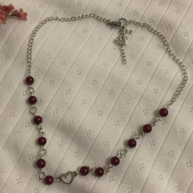 Fashion Handmade Love Red Beads Mary Necklace Y2K Star Charm Jewelry Necklace as a Gift for Her