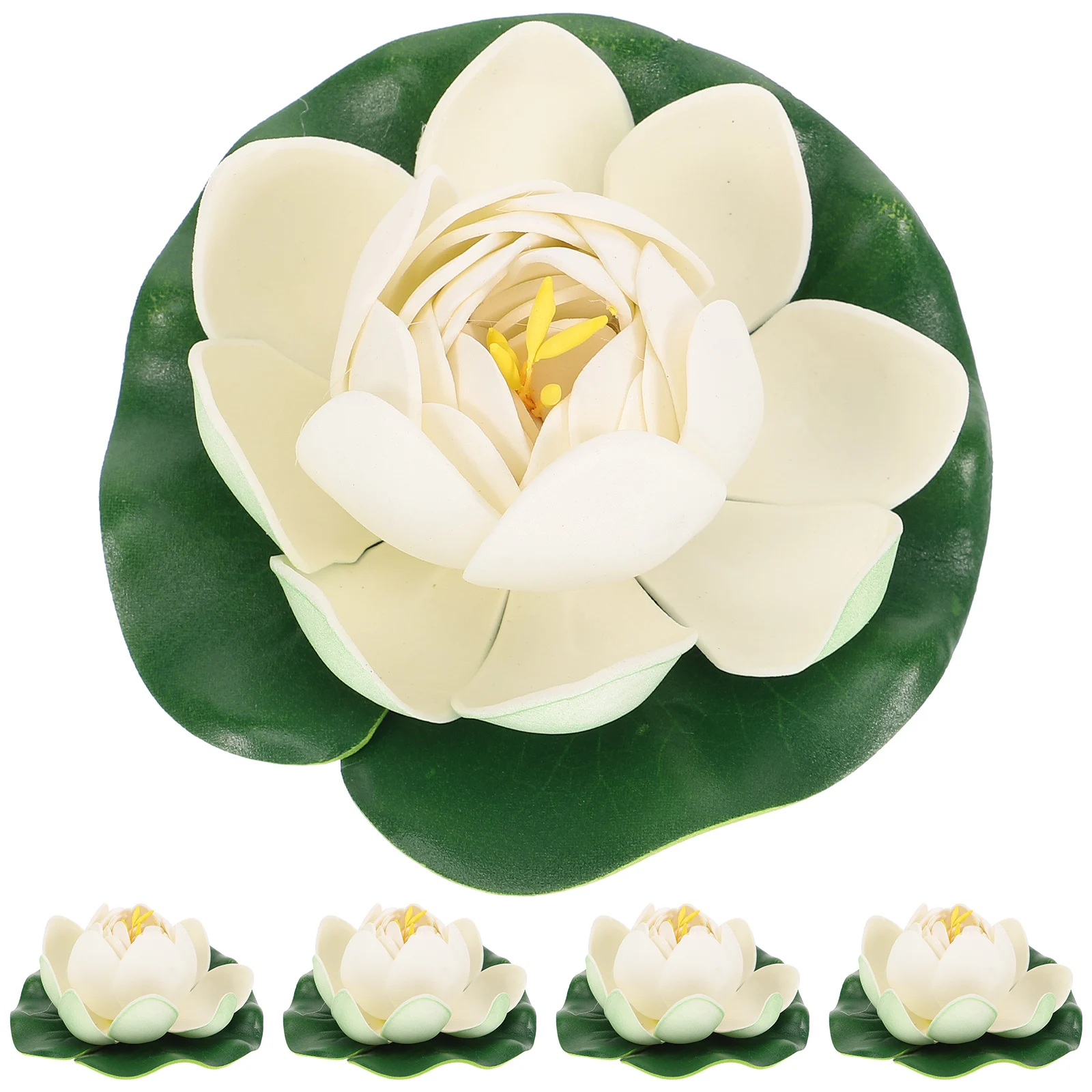 

5 Pcs Simulation Lotus Decoration Garden Water Pond Outdoor Decorations Oxygenation Flower Artificial Floating Flowers for Pool