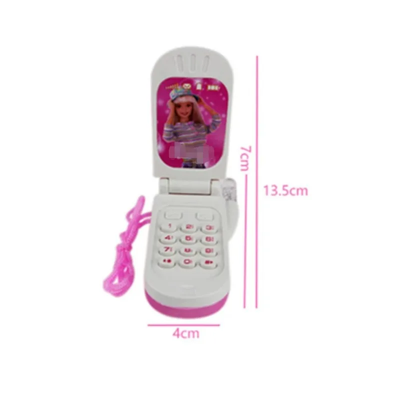 Girls Holiday Gift Classic Nostalgic Flip Cover Kids Electronic Music Glowing Mobile Phone Toy Parent-Children Interaction