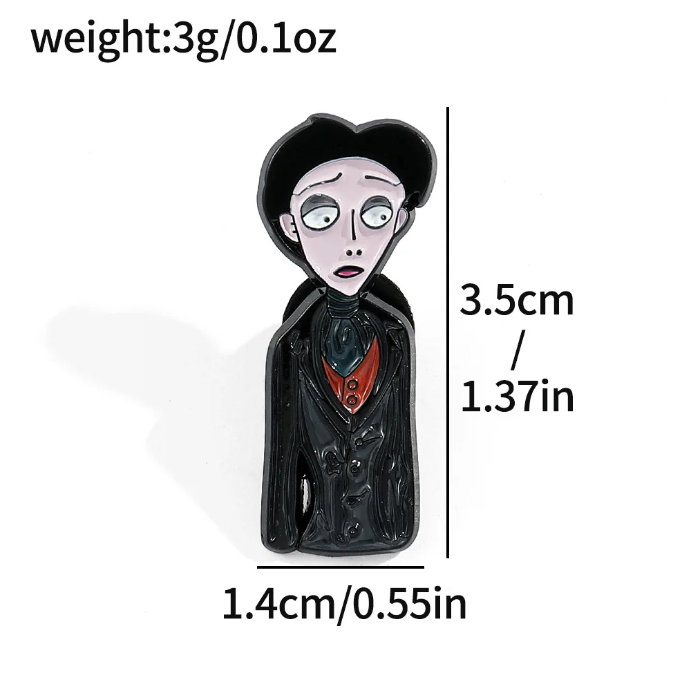 Disney cartoon zombie bride alloy brooch Emily Victor character metal badge accessory clothing clip