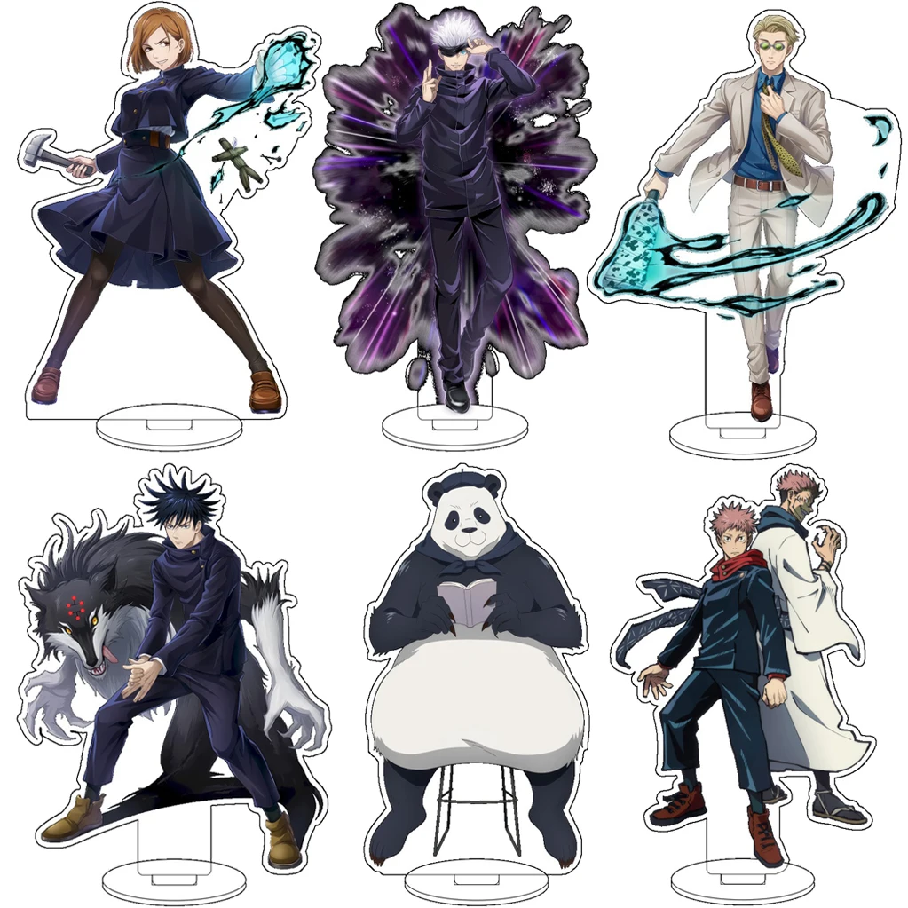 

16CM Anime Jujutsu Kaisen Gojo Satoru Itadori Yuji Fushiguro Megumi Kugisaki Nobara Panda Cos Acrylic Figure Stand Ornaments