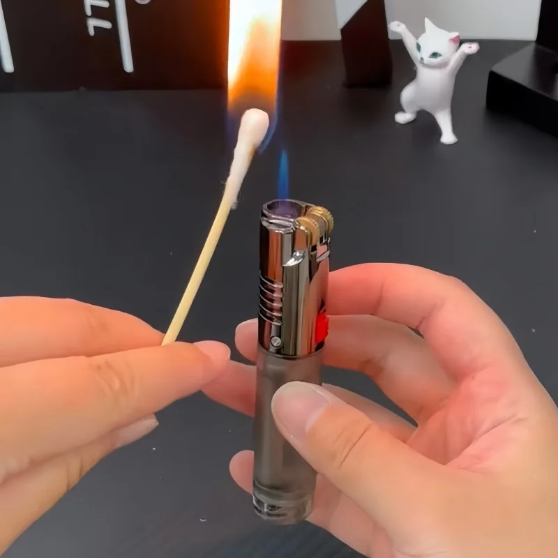 

High Quality Lighter Transparent Visible Chamber Inflatable, Windproof Straight Forward Igniter Outdoor Smoking Tool