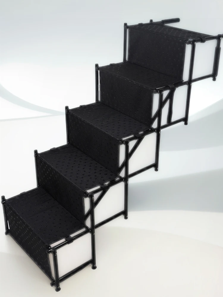 

5-ступенчатая складная портативная лестница для собак с противоскользящей поверхностью, автомобильный пандус для крупных собак, выдерживающий до 150 фунтов, для автомобилей, внедорожников и грузовиков