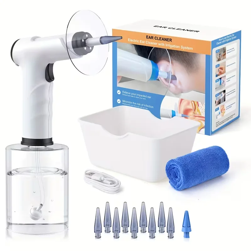 Electric Ear Wax Removal Kit with Soft Spray Safe and Effective Ear Cleaner with 4 Pressure Settings for Ear Wax Irrigation Tool