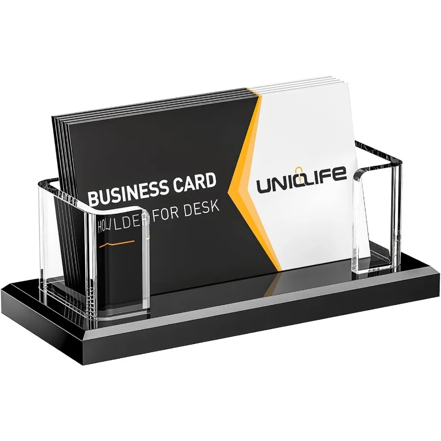 

Cle Акриловый держатель для визитных карточек для стола, 1 слот, прозрачная горизонтальная подставка для визитных карточек для мужчин и женщин, настольный дисплей для карточек me