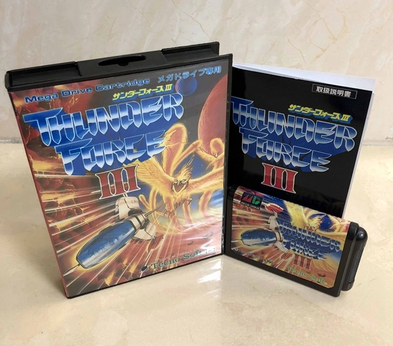 Thunder Force III with Box and Manual for 16 Bit Sega MD Game Cartridge Megadrive Genesis System