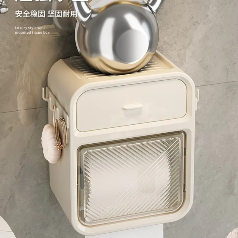 Toilet toilet carton Wall-mounted tissue box No punching Waterproof pumping carton paper roll paper rack