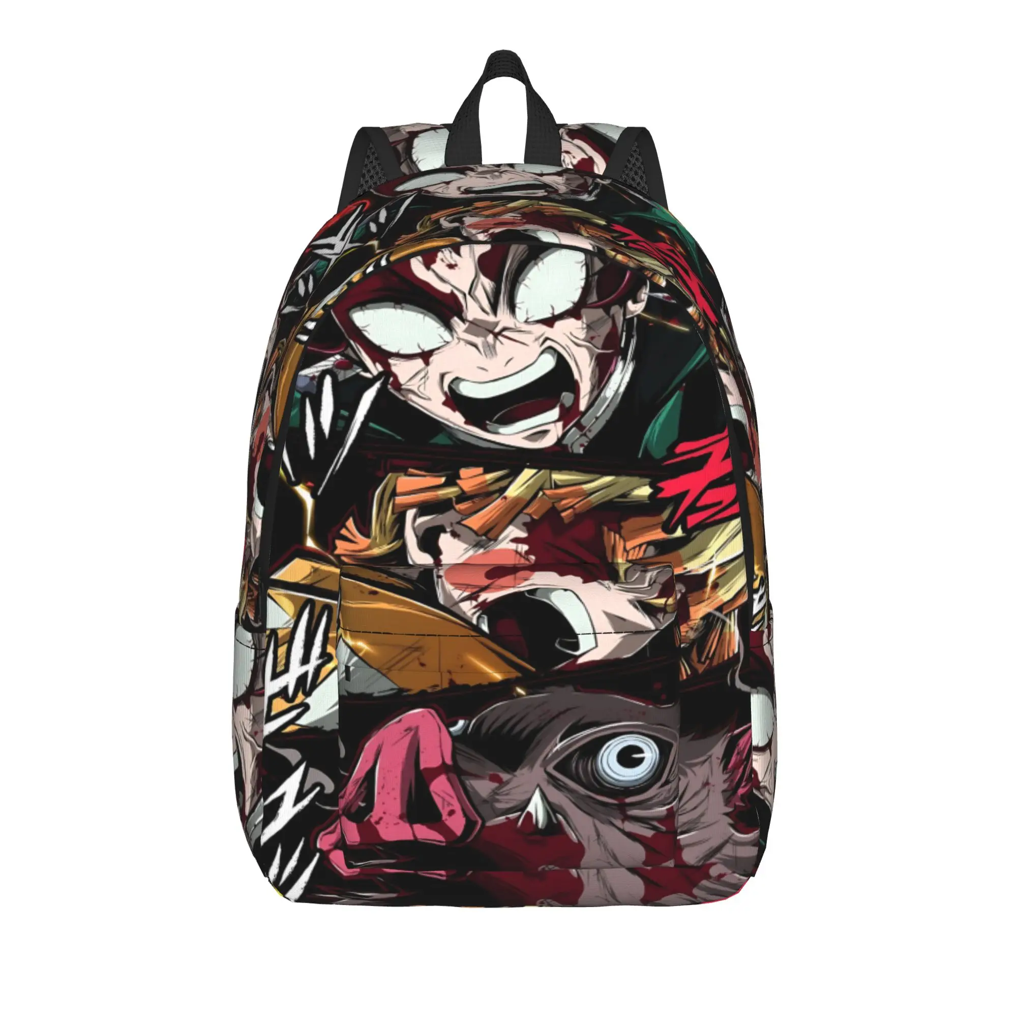 Modischer Demon Slayer-Rucksack, Shounen-Manga-Mochilas, klassischer High-School-Rucksack mit großem Fassungsvermögen