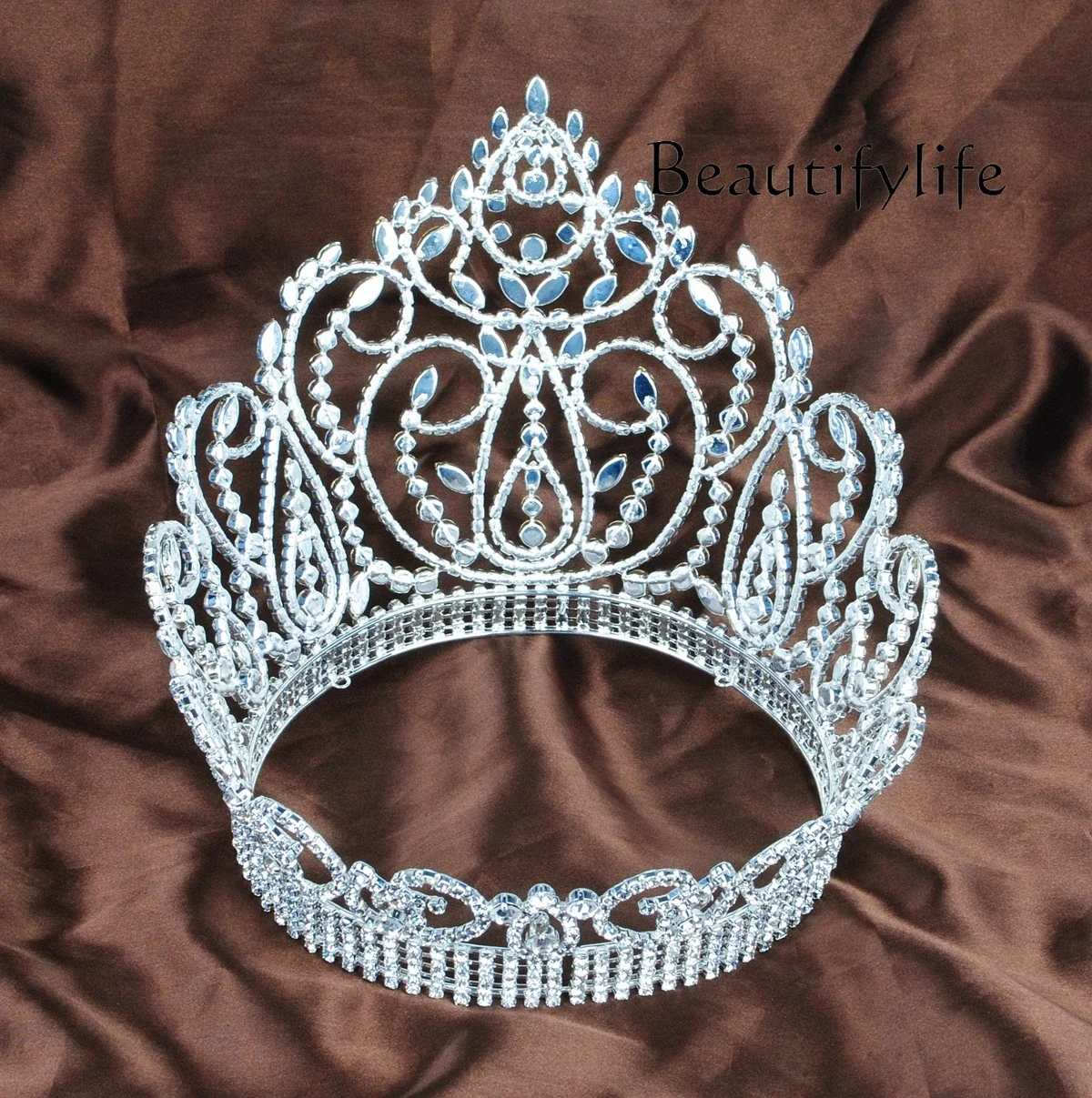 European and American luxury high-end big crown beauty pageant awards rhinestones stage catwalk shooting headgear