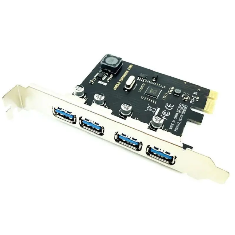 Desktop motherboard PCI-E to USB 3.0 expansion card, four port high-speed USB 3.0 expansion, four port rear power free