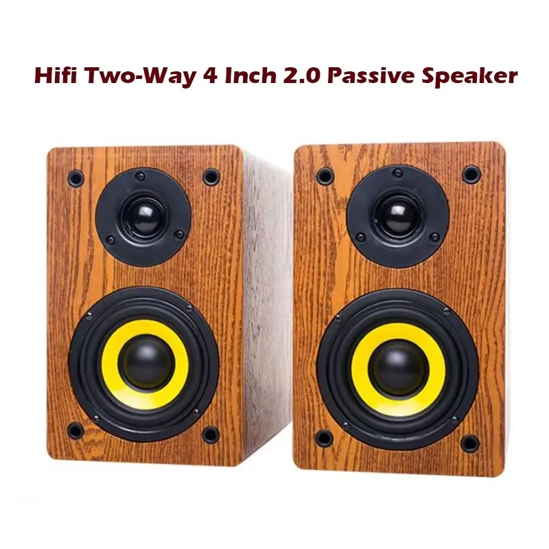 4Inch Passive Speaker 120W 6 Ohm HIFI Desktop Bookshelf Speakers 2.0 Surround Loudspeaker Home Theater Audio Sound Box