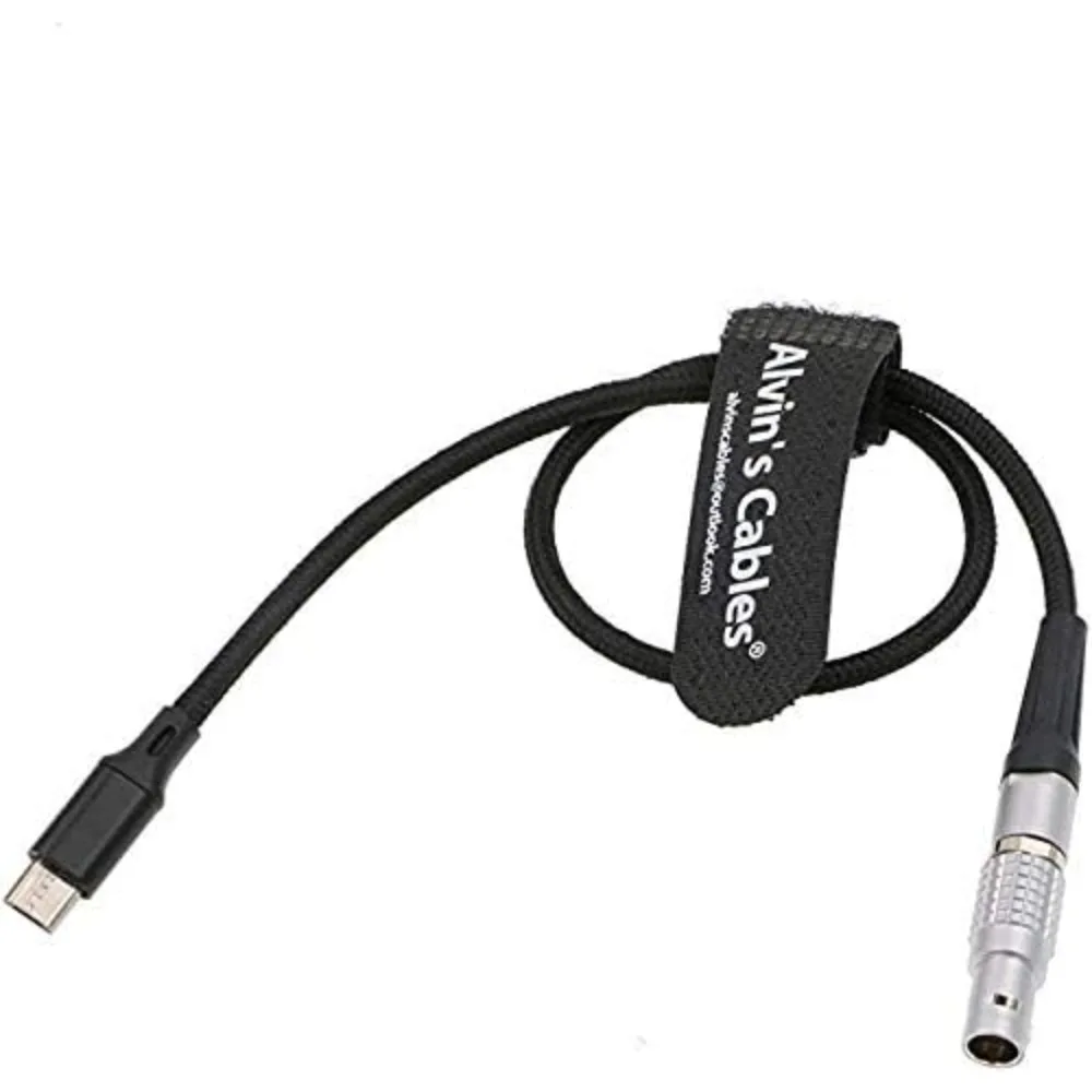 Alvin's Cables 2 Pin Male to Micro USB Power Cable for Z CAM E2 Flagship to Nucleus Nano Braided Wire