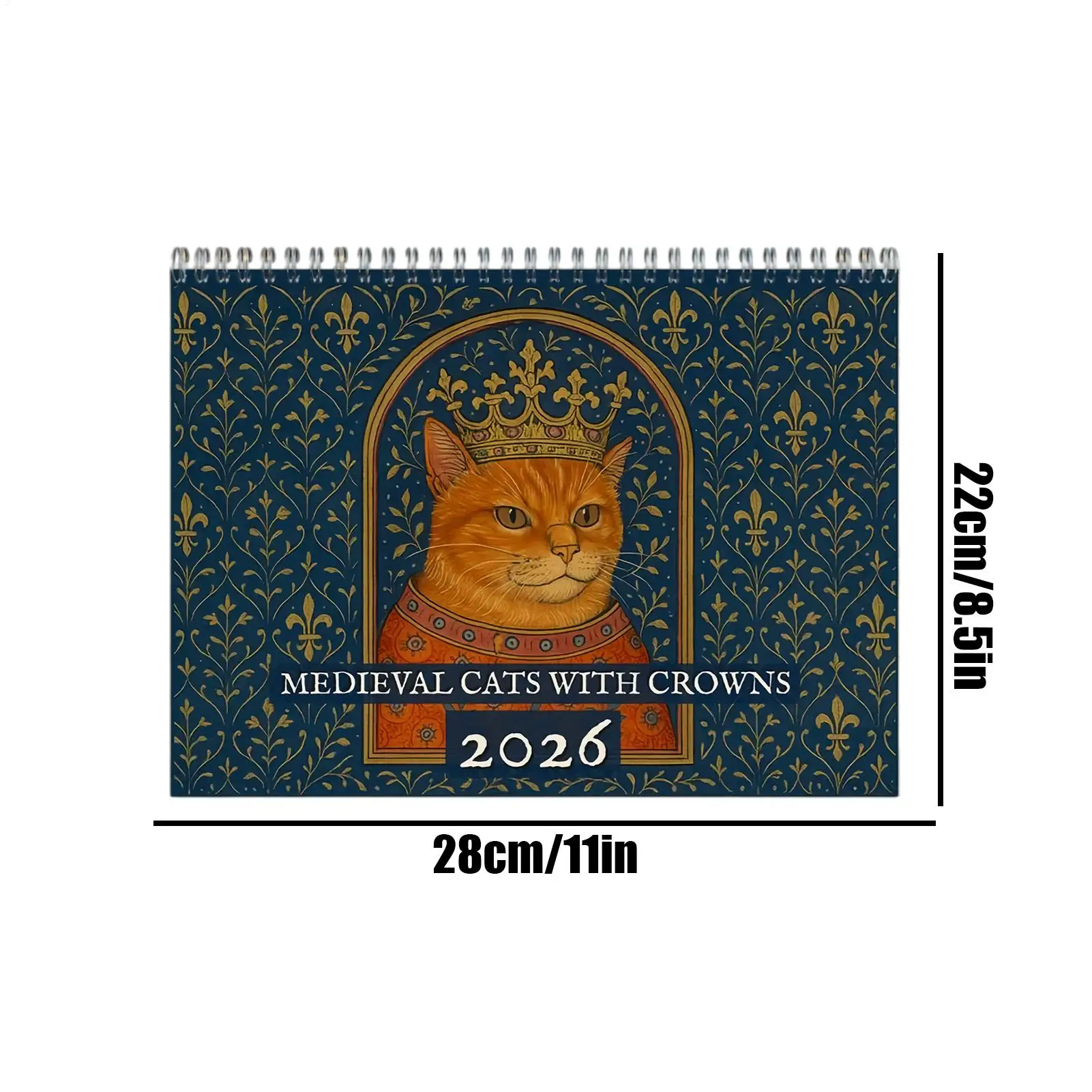 Calendario da parete 2026 Calendario gatto medievale in stile rinascimentale Calendario da 12 mesi regalo per gli amanti dei gatti