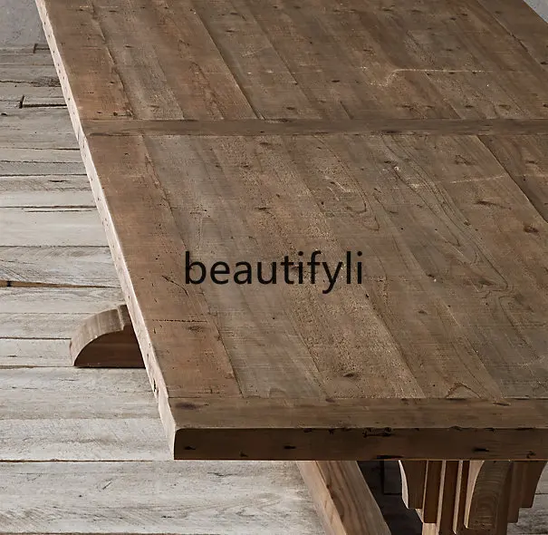 French Country Retro Furniture British Classical Villa Tea Table American Simple Solid Wood Western Dining Table