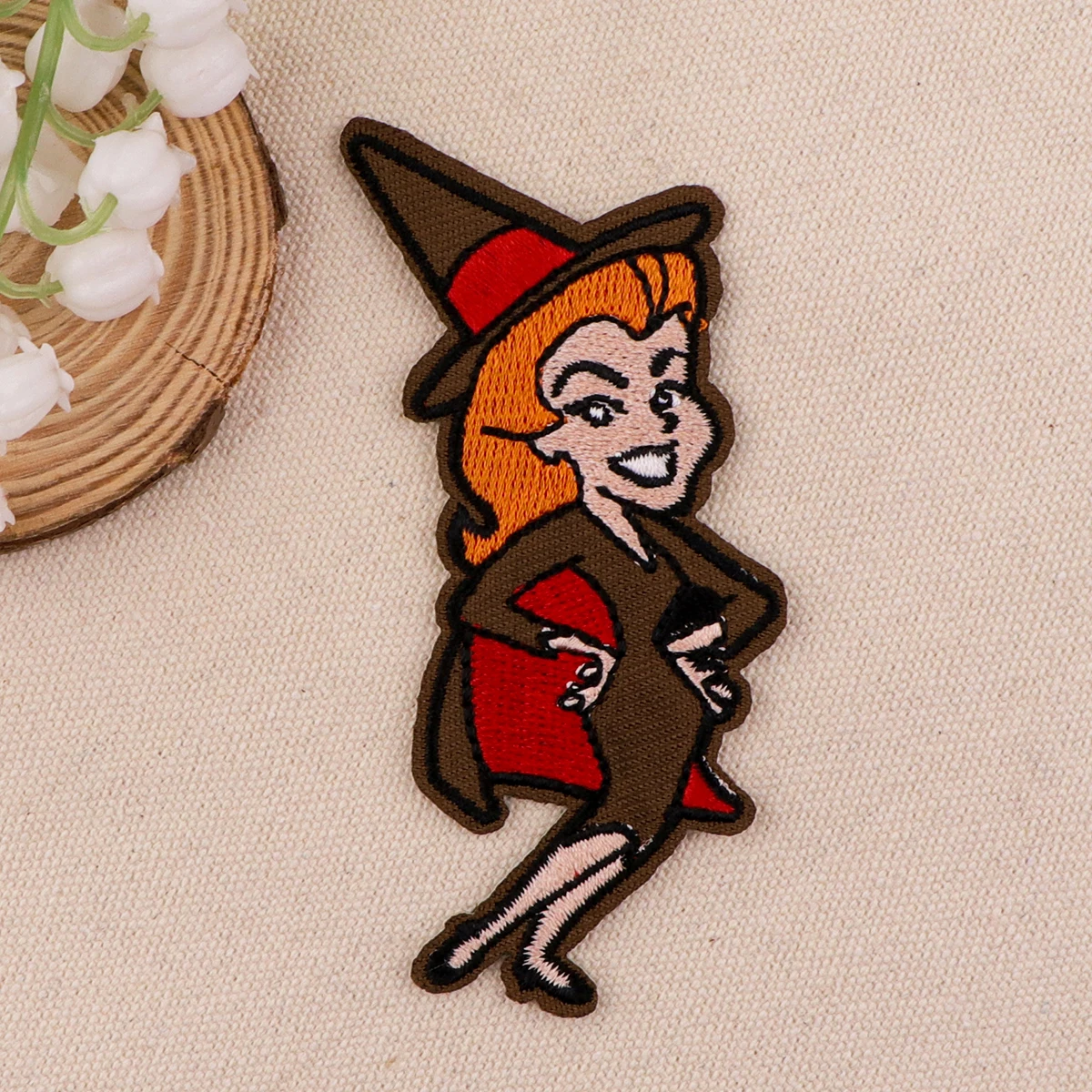 Funny Witch Embroidery Patch Halloween Iron On Patches For Clothing Thermoadhesive Patches On Clothes DIY Sew Badges