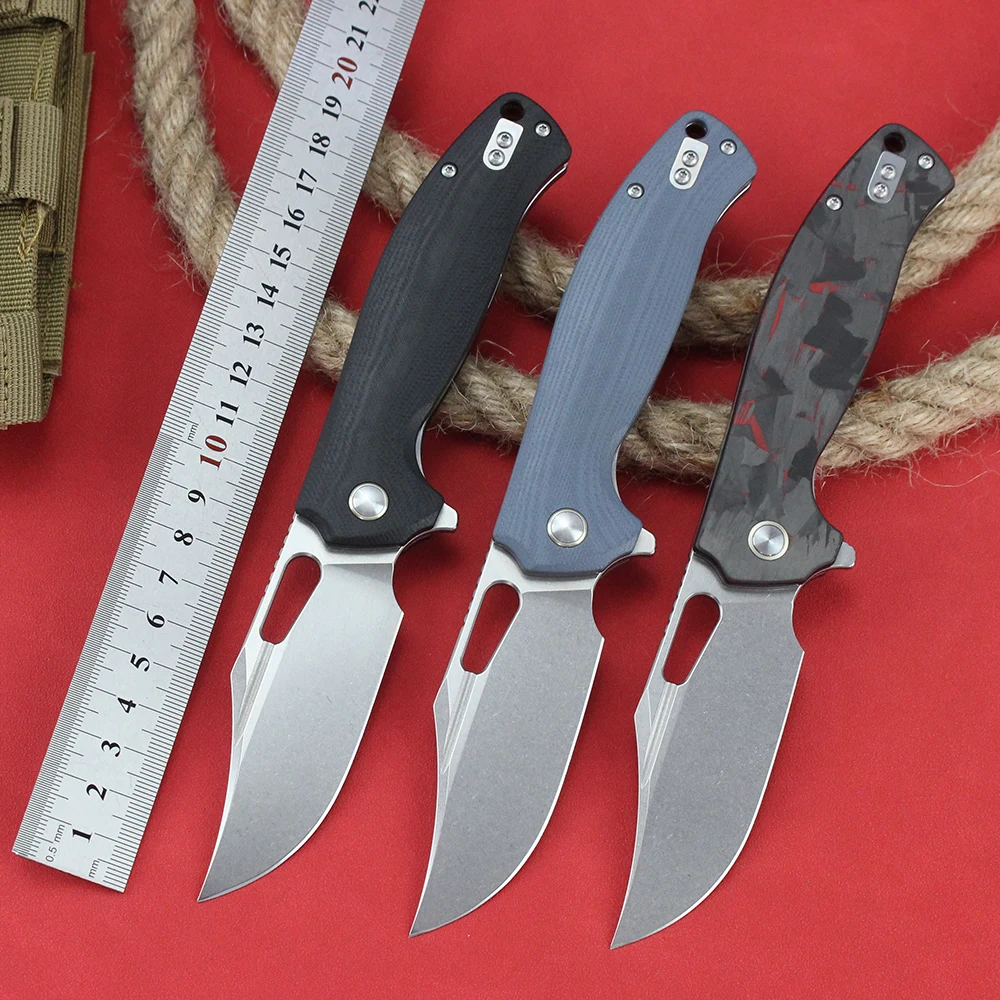 

New Carbon fiber Knives 14C28N Steel Folding Tactical Knife EDC Outdoor Camping Military Hunting Pocket Knives Hand Tools