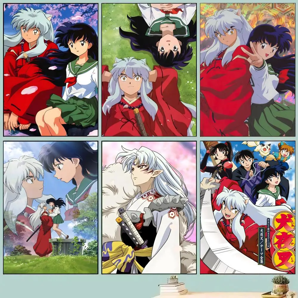 Anime I-Inuyasha Poster Room Decor Home Wall Art Printing Waterproof Garage Bed Room Posters Gift